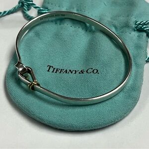 Tiffany & Co. Silver and 18K Yellow Gold Hook Bangle Bracelet